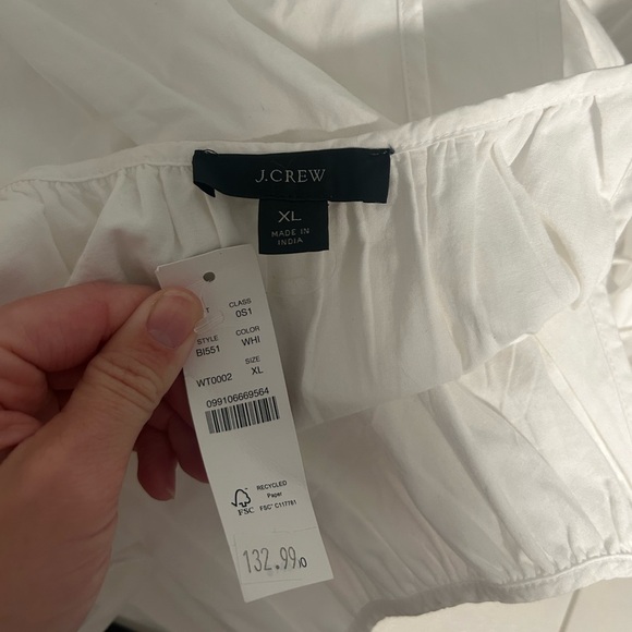 J Crew Harbor Side Cutout Maxi Dress Women’s XL White Tie Strap Pockets - Picture 4 of 9